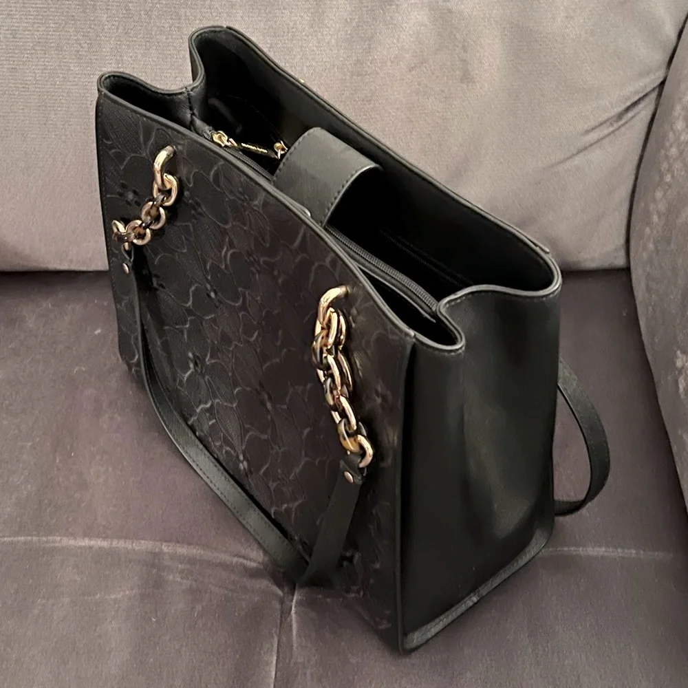 Michael Kors Large Sofia Floral Leather Tote Black - Picture 4 of 9